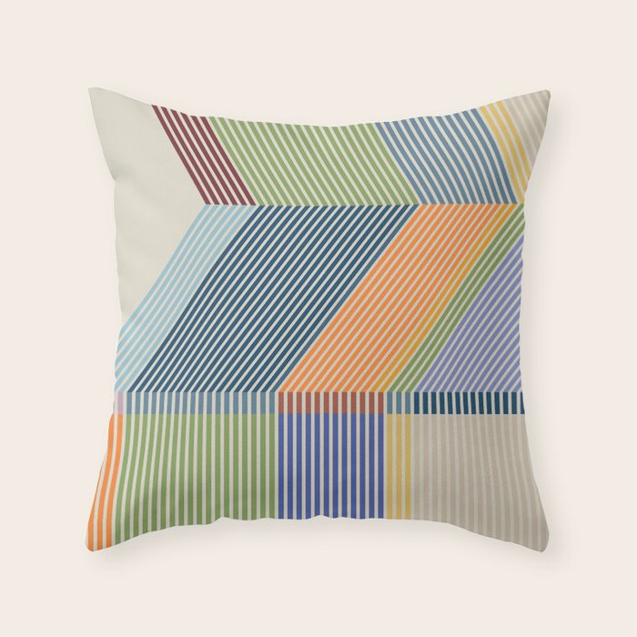 Linear Bauhaus Pattern 2 Throw Pillow Gallery Image 6