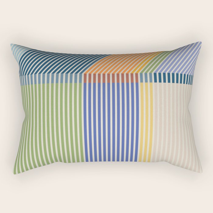 Linear Bauhaus Pattern 2 Rectangular Pillow Gallery Image 1