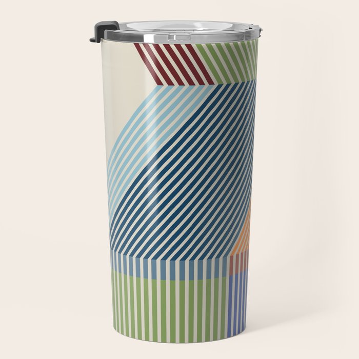 Linear Bauhaus Pattern 2 Travel Mug Gallery Image 3