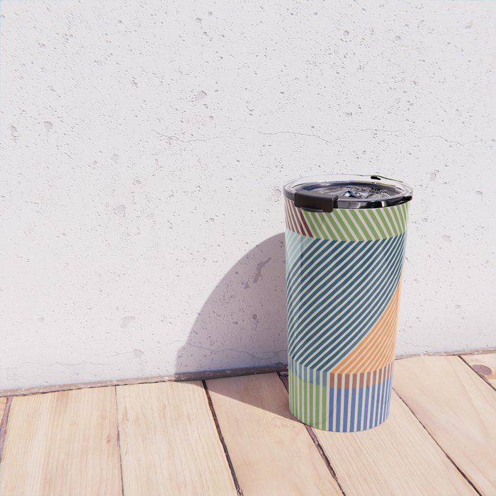 Linear Bauhaus Pattern 2 Travel Mug Gallery Image 4