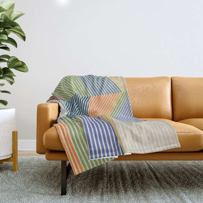 Linear Bauhaus Pattern 2 Throw Blanket Gallery Image 1