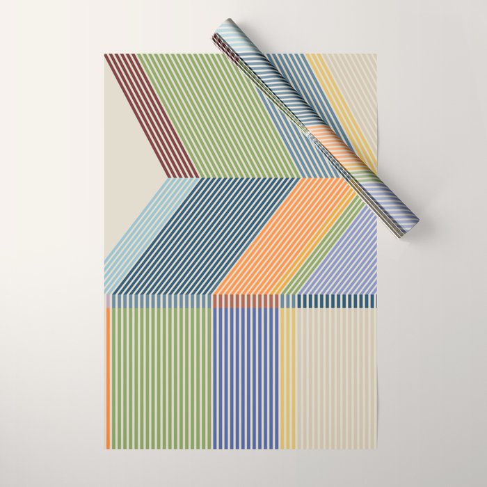 Linear Bauhaus Pattern 2 Wrapping Paper Gallery Image 1