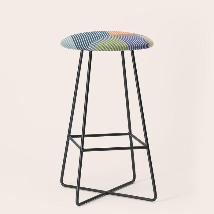 Linear Bauhaus Pattern 2 Stool Gallery Image 1