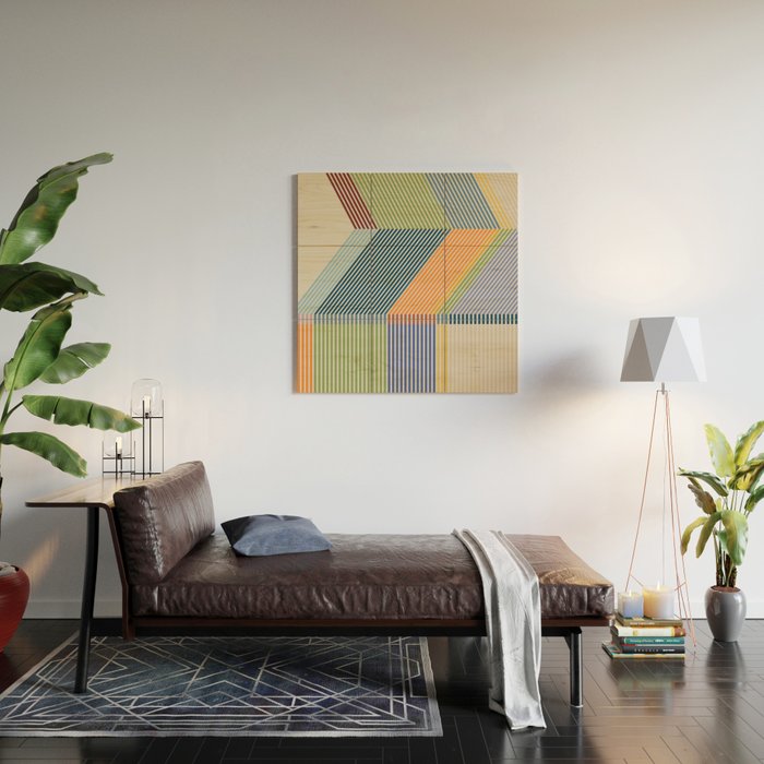 Linear Bauhaus Pattern 2 Wood Wall Art Gallery Image 2