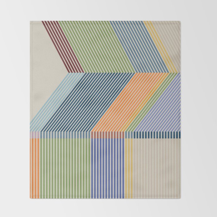 Linear Bauhaus Pattern 2 Throw Blanket Gallery Image 2