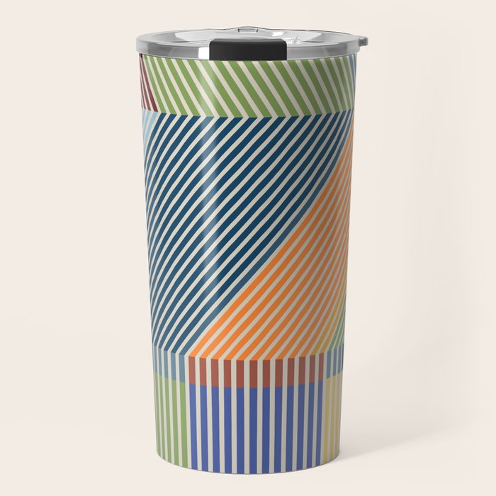 Linear Bauhaus Pattern 2 Travel Mug Gallery Image 1