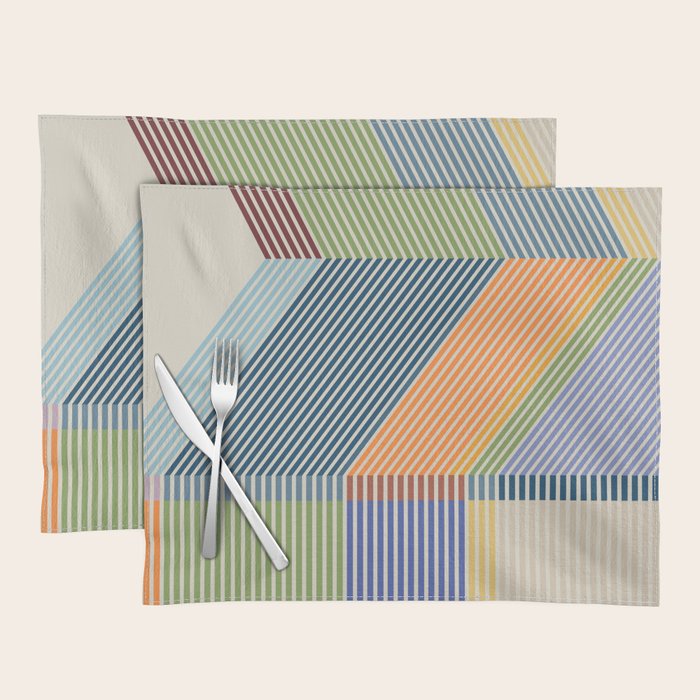 Linear Bauhaus Pattern 2 Placemat Gallery Image 1