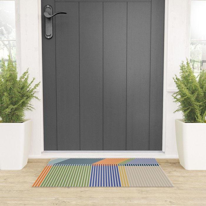 Linear Bauhaus Pattern 2 Welcome Mat Gallery Image 3