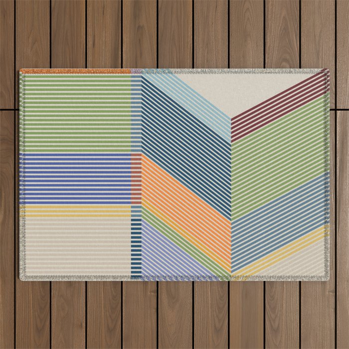 Linear Bauhaus Pattern 2 Outdoor Rug Gallery Image 1