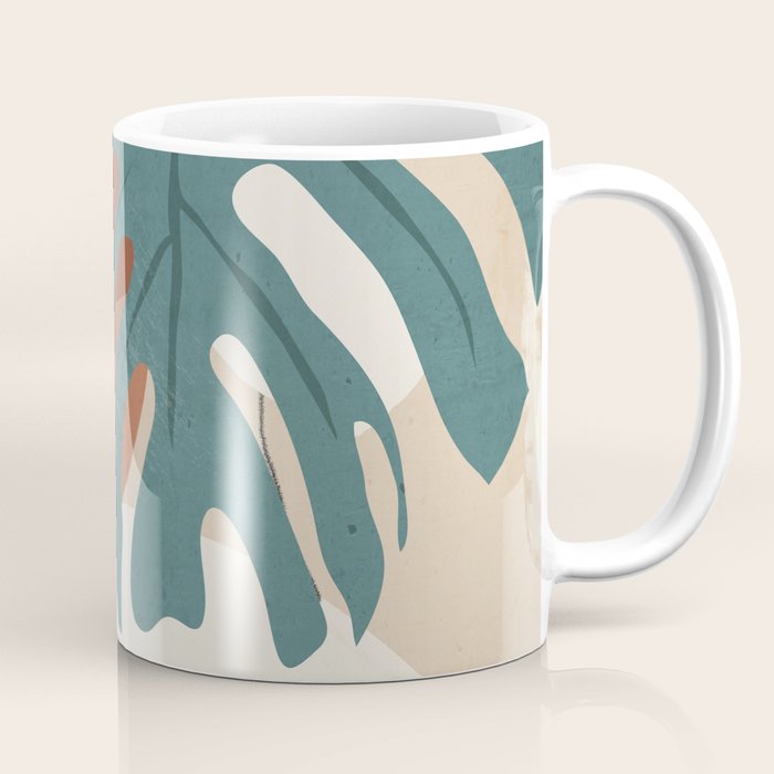 Abstract Art Tropical Leaves  Coffee Mug Gallery Image 1