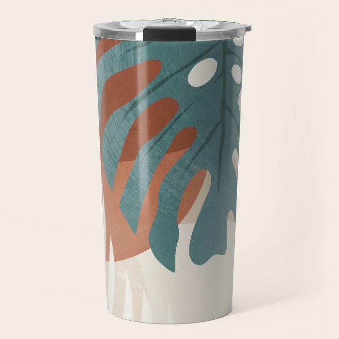 Abstract Art Tropical Leaves  Travel Mug Gallery Image 1