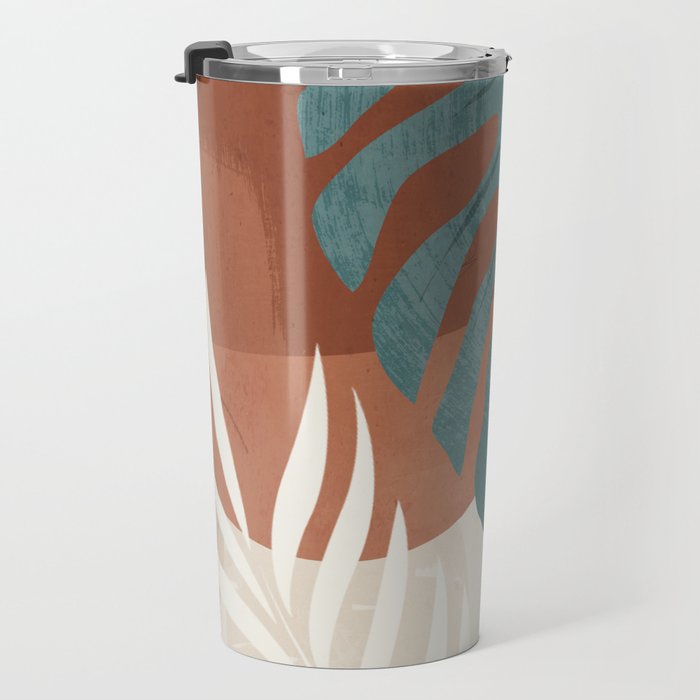 Abstract Art Tropical Leaves  Travel Mug Gallery Image 3