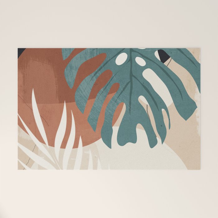 Abstract Art Tropical Leaves  Welcome Mat Gallery Image 1