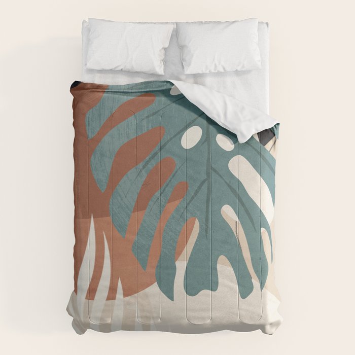 Abstract Art Tropical Leaves  Comforter Gallery Image 6