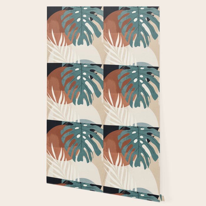 Abstract Art Tropical Leaves  Wallpaper Gallery Image 2