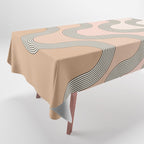 Mid Century Waves - Blush Pink Tablecloth Gallery Image 1