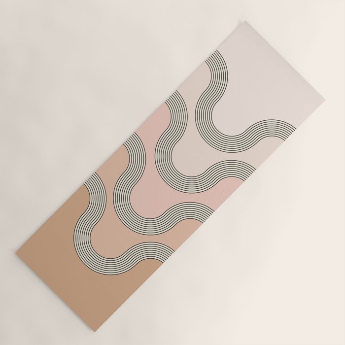 Mid Century Waves - Blush Pink Yoga Mat Gallery Image 1