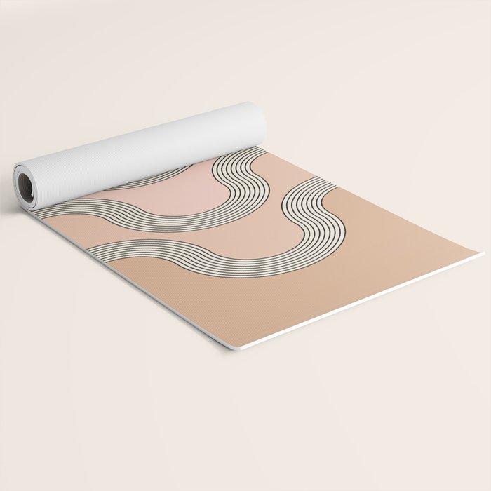 Mid Century Waves - Blush Pink Yoga Mat Gallery Image 2