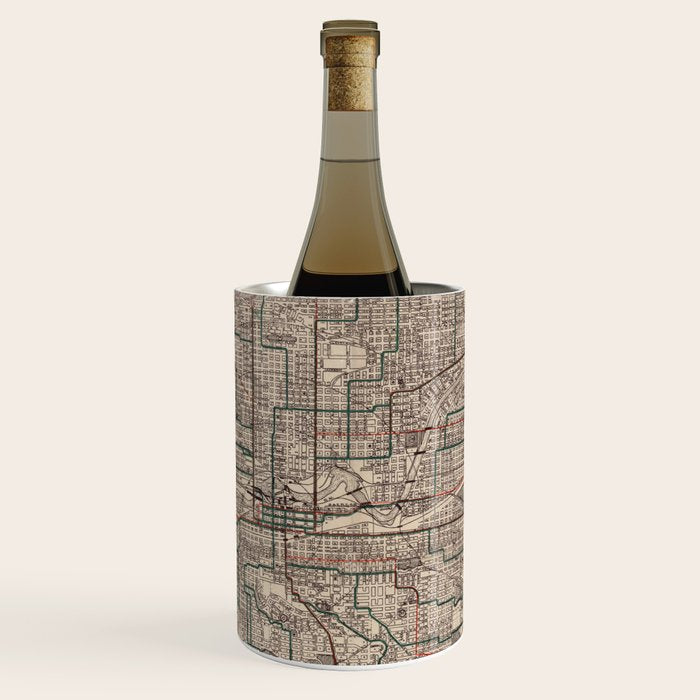 Old Spokane WA Map (1924) The Lilac City Washington State Vintage Atlas Wine Chiller Gallery Image 1