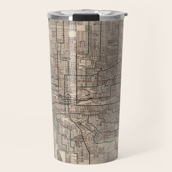 Old Spokane WA Map (1924) The Lilac City Washington State Vintage Atlas Travel Mug Gallery Image 1