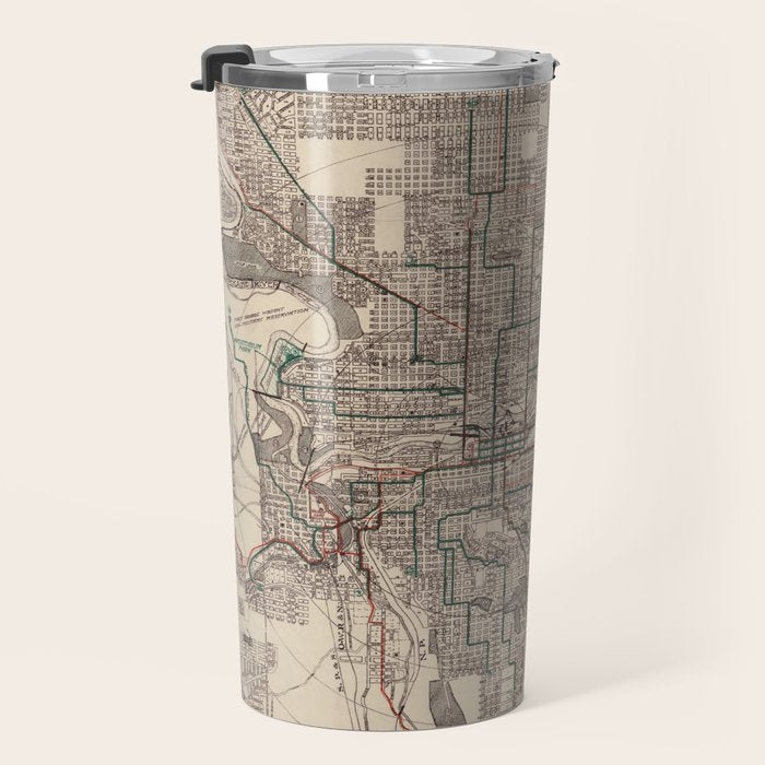 Old Spokane WA Map (1924) The Lilac City Washington State Vintage Atlas Travel Mug Gallery Image 3