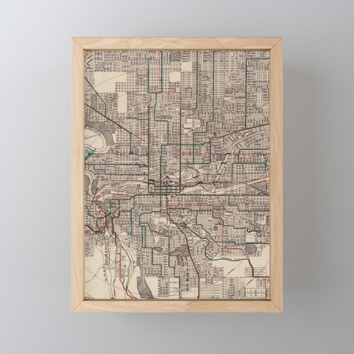 Old Spokane WA Map (1924) The Lilac City Washington State Vintage Atlas Mini Art Print Gallery Image 1