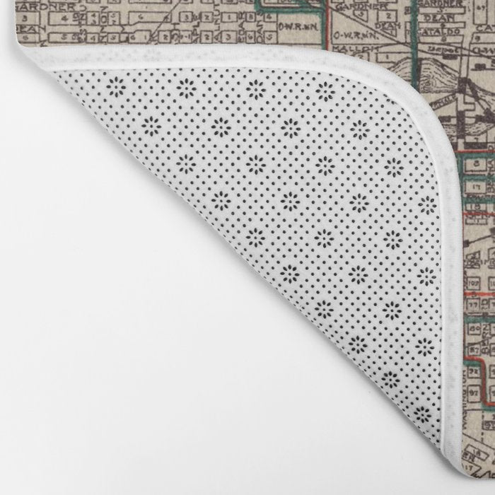 Old Spokane WA Map (1924) The Lilac City Washington State Vintage Atlas Bath Mat Gallery Image 2