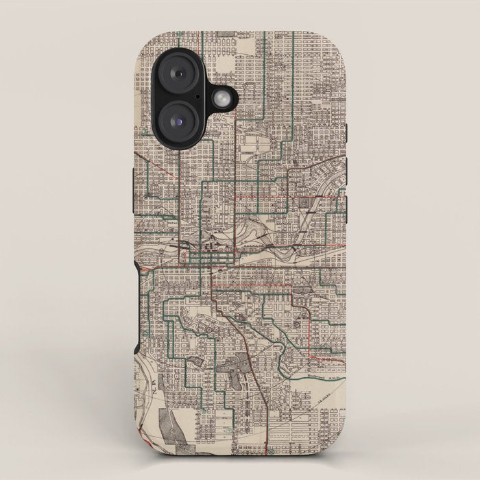 Old Spokane WA Map (1924) The Lilac City Washington State Vintage Atlas iPhone Case Gallery Image 1
