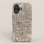 Old Spokane WA Map (1924) The Lilac City Washington State Vintage Atlas iPhone Case Gallery Image 1