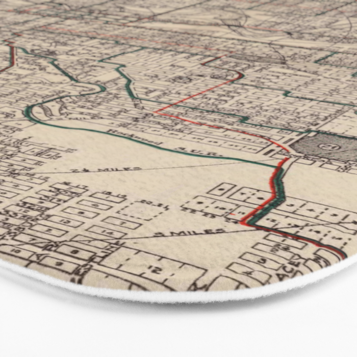 Old Spokane WA Map (1924) The Lilac City Washington State Vintage Atlas Bath Mat Gallery Image 3