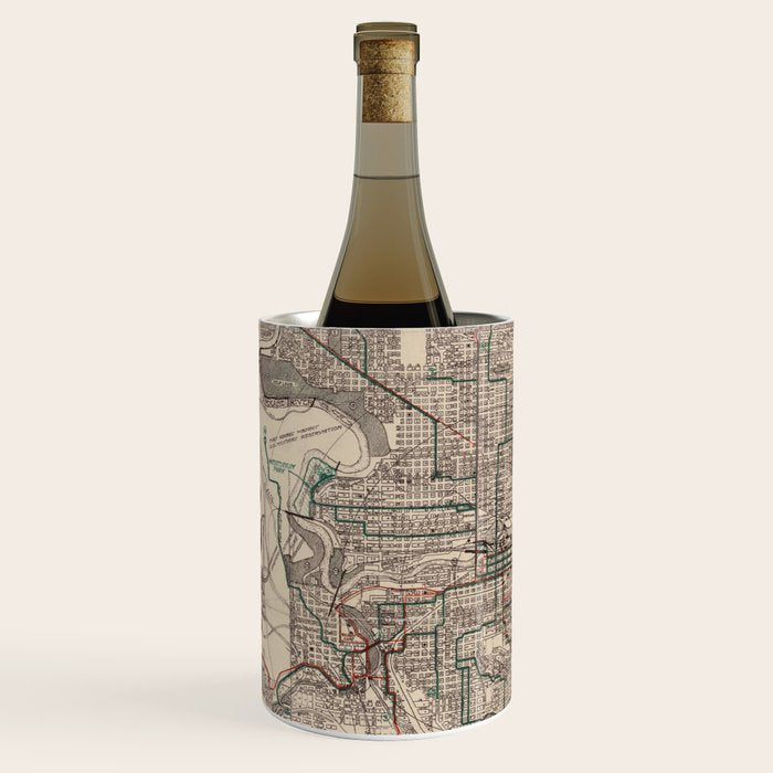 Old Spokane WA Map (1924) The Lilac City Washington State Vintage Atlas Wine Chiller Gallery Image 2