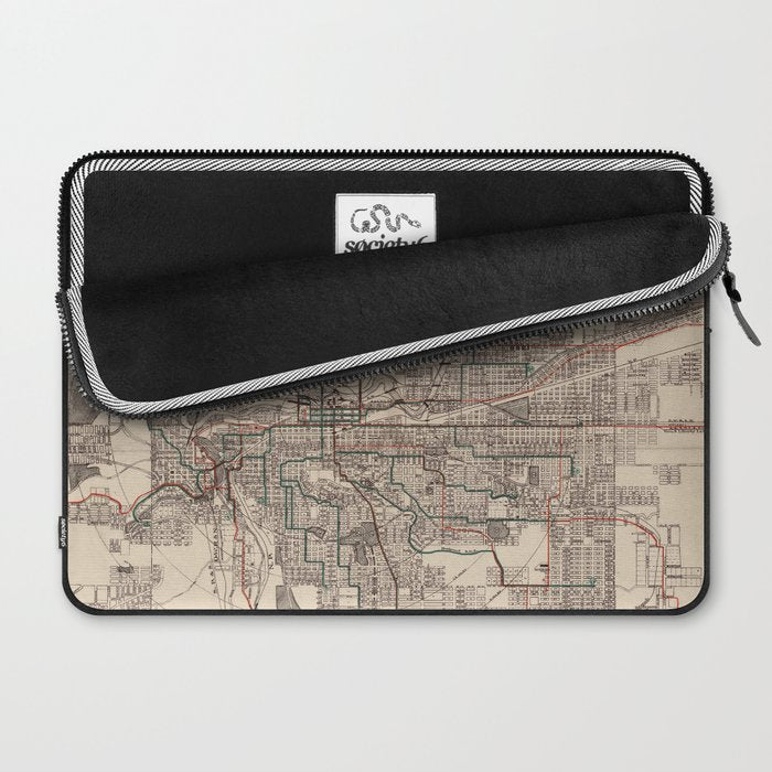 Old Spokane WA Map (1924) The Lilac City Washington State Vintage Atlas Laptop Sleeve Gallery Image 2