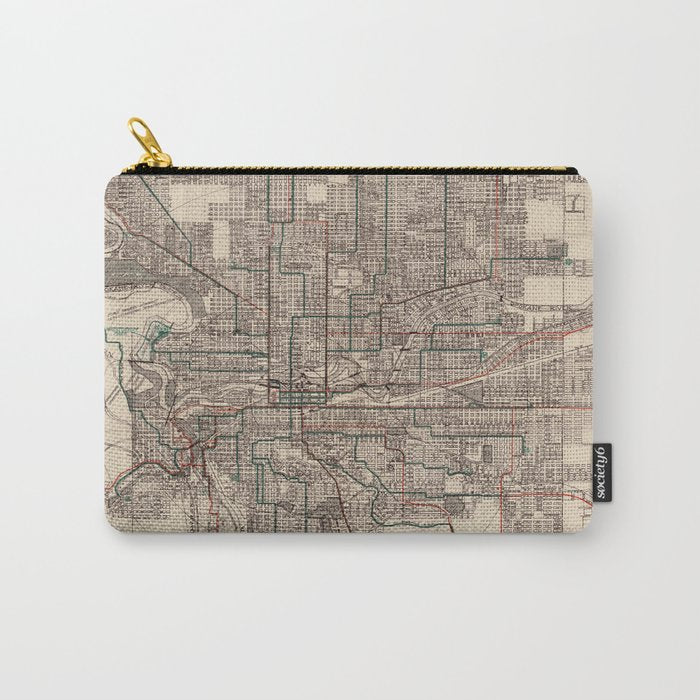 Old Spokane WA Map (1924) The Lilac City Washington State Vintage Atlas Carry All Pouch Gallery Image 1