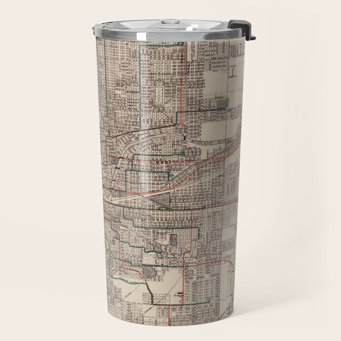 Old Spokane WA Map (1924) The Lilac City Washington State Vintage Atlas Travel Mug Gallery Image 2