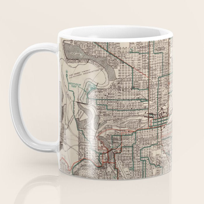 Old Spokane WA Map (1924) The Lilac City Washington State Vintage Atlas Coffee Mug Gallery Image 3