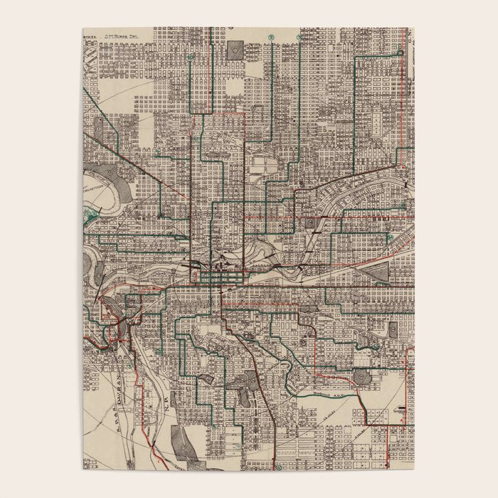 Old Spokane WA Map (1924) The Lilac City Washington State Vintage Atlas Poster Gallery Image 4