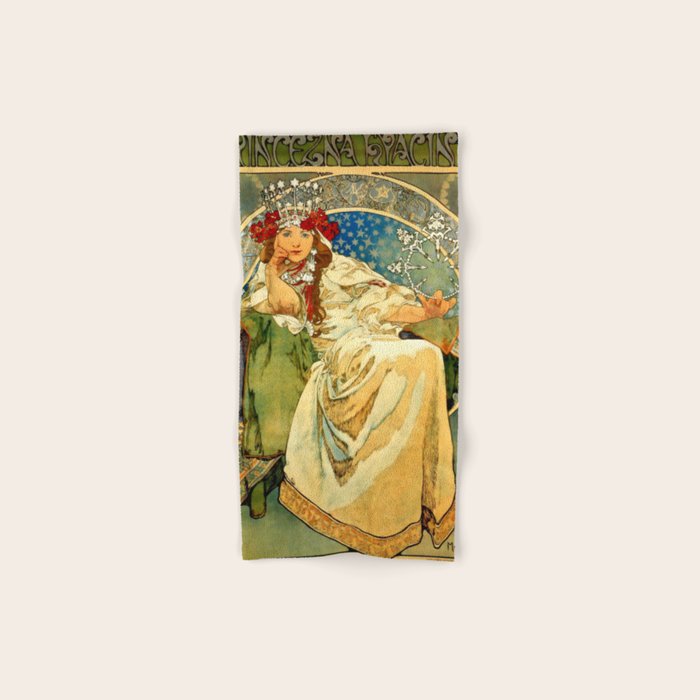 Alphonse Mucha  "Princess Hyacinth" Bath Towel Gallery Image 1