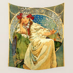 Alphonse Mucha  "Princess Hyacinth" Wall Tapestry Gallery Image 4