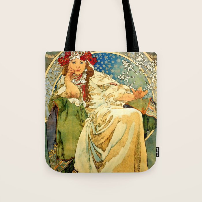 Alphonse Mucha  "Princess Hyacinth" Tote Bag Gallery Image 1