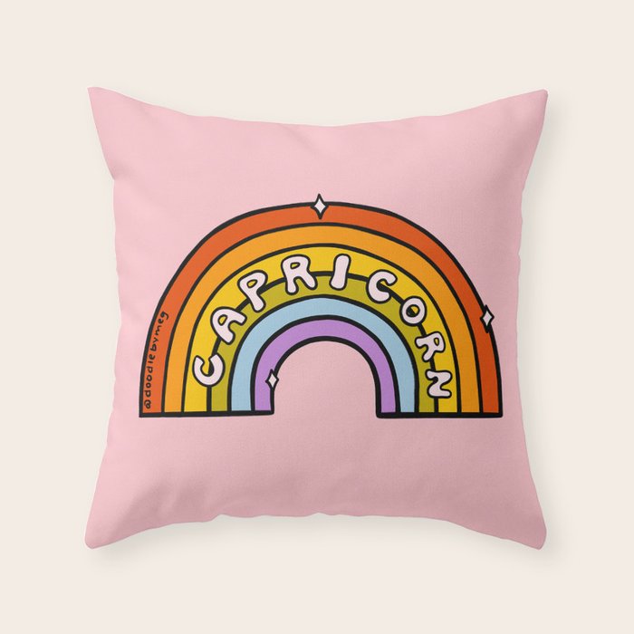 Capricorn Rainbow Throw Pillow Gallery Image 6