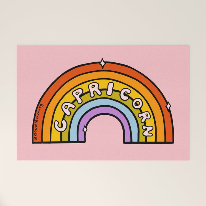 Capricorn Rainbow Welcome Mat Gallery Image 1