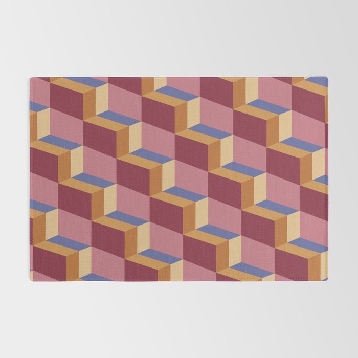 Cuboid Geometric Abstract Shapes Pattern XVIII Rug Gallery Image 2