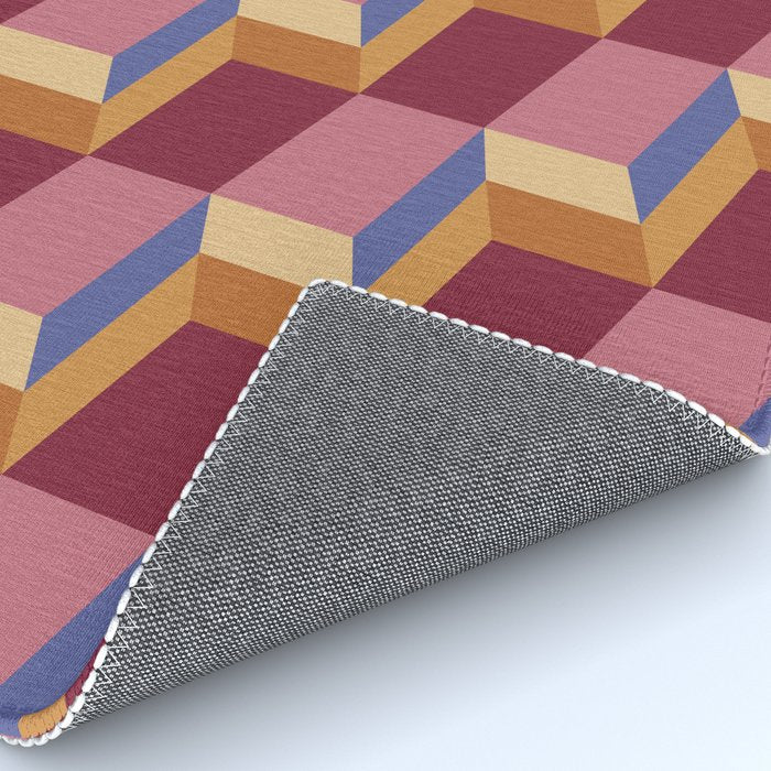 Cuboid Geometric Abstract Shapes Pattern XVIII Rug Gallery Image 4