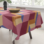 Cuboid Geometric Abstract Shapes Pattern XVIII Tablecloth Gallery Image 3