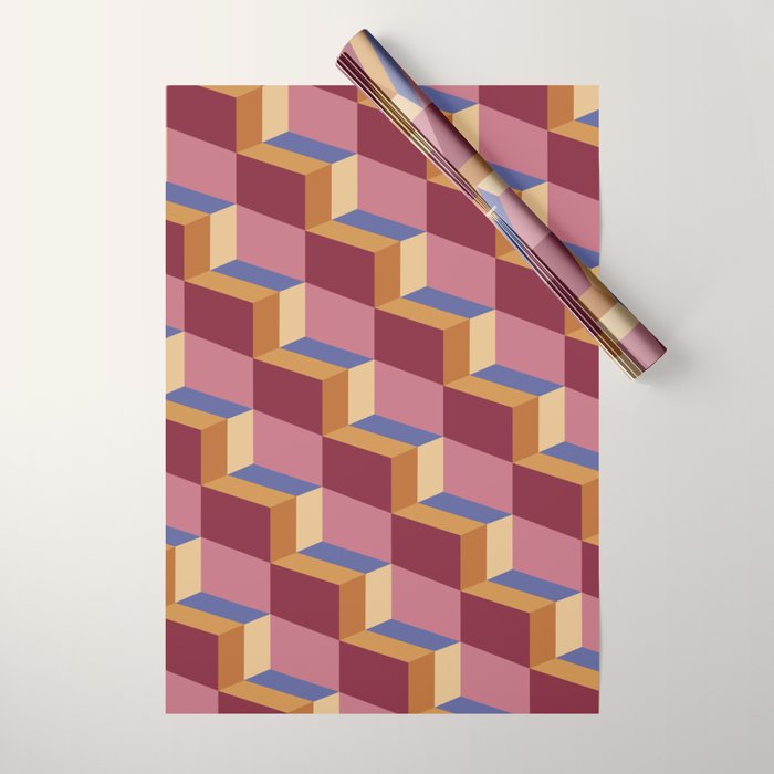 Cuboid Geometric Abstract Shapes Pattern XVIII Wrapping Paper Gallery Image 1