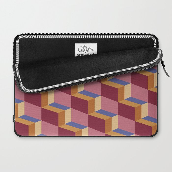 Cuboid Geometric Abstract Shapes Pattern XVIII Laptop Sleeve Gallery Image 2