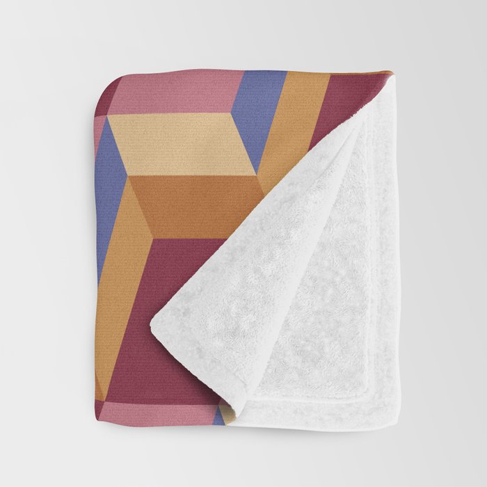 Cuboid Geometric Abstract Shapes Pattern XVIII Throw Blanket Gallery Image 3