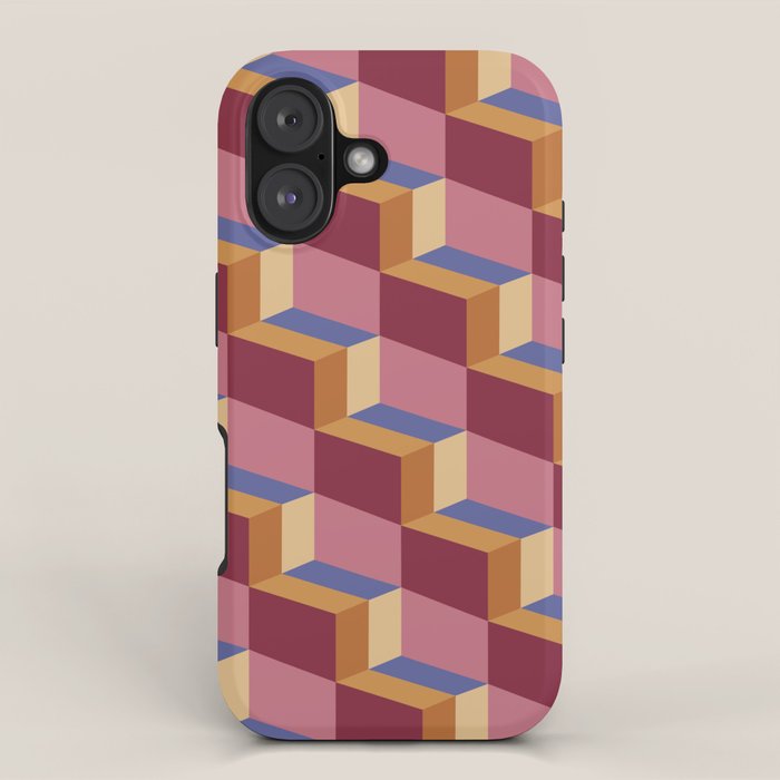 Cuboid Geometric Abstract Shapes Pattern XVIII iPhone Case Gallery Image 1