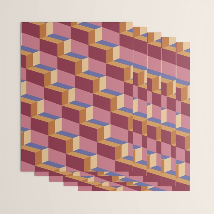 Cuboid Geometric Abstract Shapes Pattern XVIII Wrapping Paper Gallery Image 3