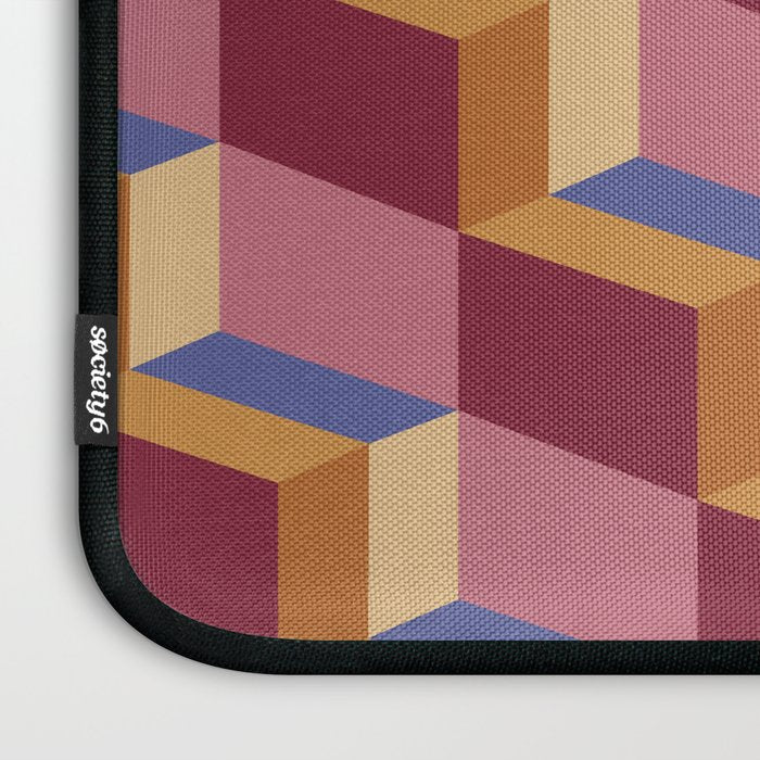 Cuboid Geometric Abstract Shapes Pattern XVIII Laptop Sleeve Gallery Image 3
